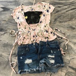 Urban Outfitters Deep Plunge Wrap Top